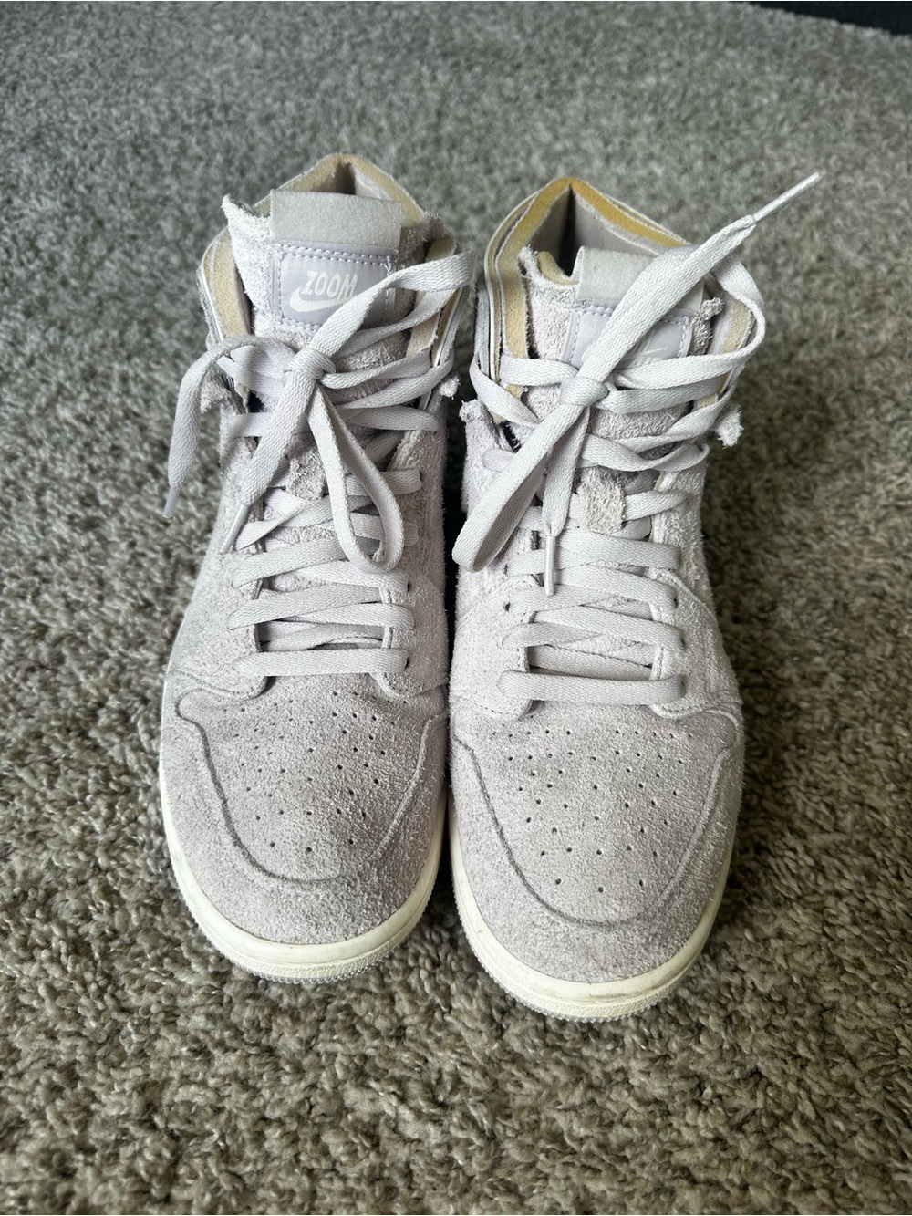 Nike Light Gray Suede High-Top Sneakers